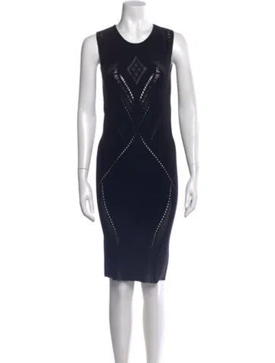 Pre-owned Alberta Ferretti Lace Pattern Knee-length Dress In Blue