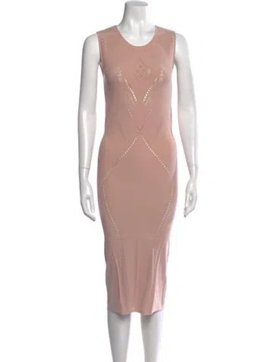 Pre-owned Alberta Ferretti Lace Pattern Midi Length Dress In Pink