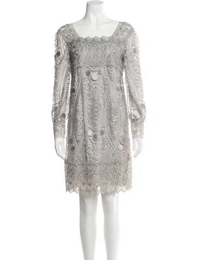 Pre-owned Alberta Ferretti Lace Pattern Mini Dress In Multi