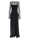 Alberta Ferretti Women Lace Satin Dress In Black