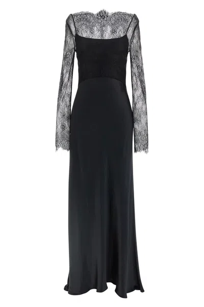 ALBERTA FERRETTI LACE SATIN DRESS