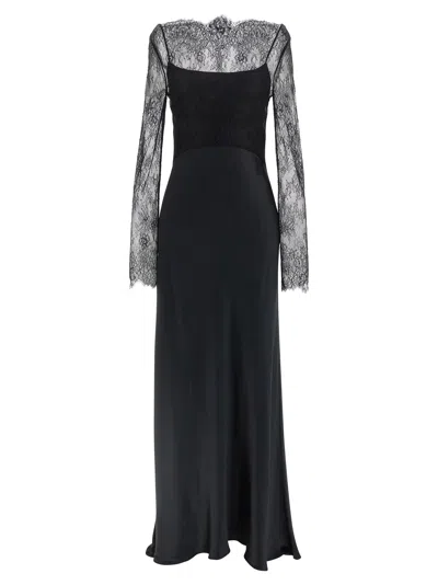 ALBERTA FERRETTI LACE SATIN DRESS