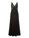 Alberta Ferretti Lace Slip Dress In Black