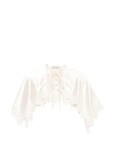 Alberta Ferretti Lace Tie Jacket In Neutral
