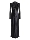 Alberta Ferretti Lace-tie Maxi Dress In Black