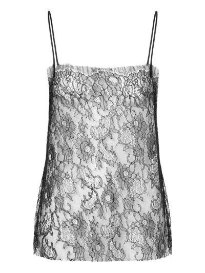 Alberta Ferretti Lace Top In Silver