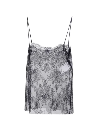Alberta Ferretti Lace Top In Black