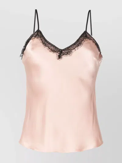 ALBERTA FERRETTI LACE TRIM SLEEVELESS TOP