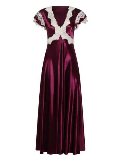 Alberta Ferretti Women Viscose Long Dress In Purple