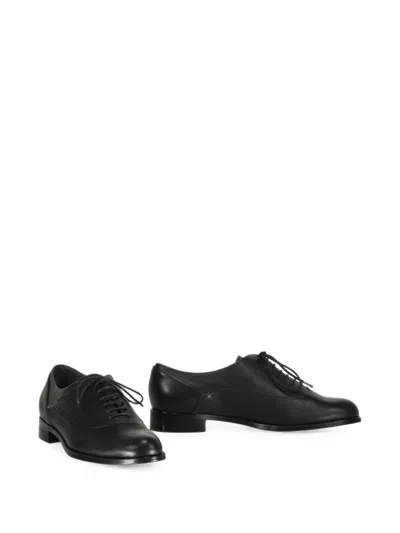 Alberta Ferretti Lace-up Leather Shoes In Black