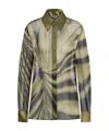 Alberta Ferretti Abstract-print Silk Shirt In Nude