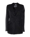 Alberta Ferretti Jacquard Monogram Blazer In Black