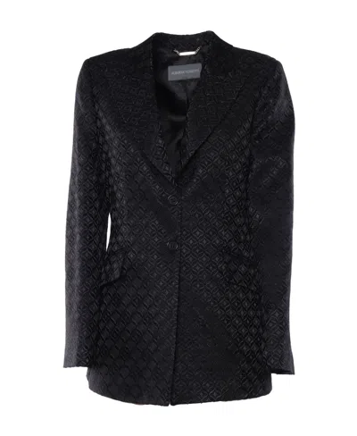ALBERTA FERRETTI LAPEL LONG-SLEEVED SUIT COAT