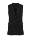 Alberta Ferretti Lapel Pocket Vest In Black