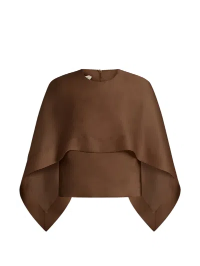 Alberta Ferretti Layered Blouse In Brown