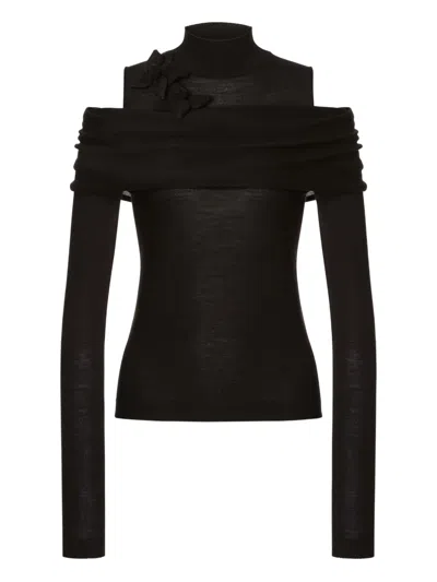 Alberta Ferretti Layered-effect Sweater In Black