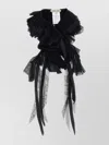 Alberta Ferretti Georgette Collar With Flounces And Lace Fringes In Black