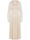 Alberta Ferretti Layered Maxi Dress In Neutrals