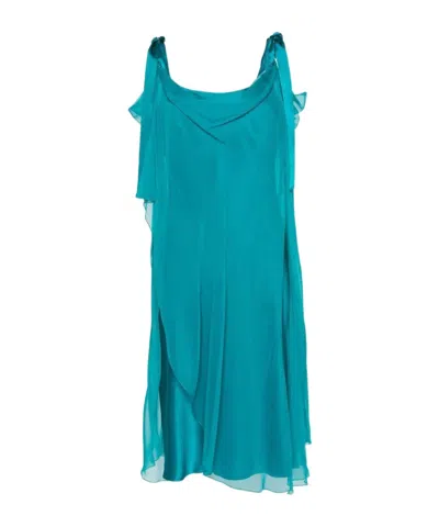 Alberta Ferretti Layered Sleeveless Dress In Green