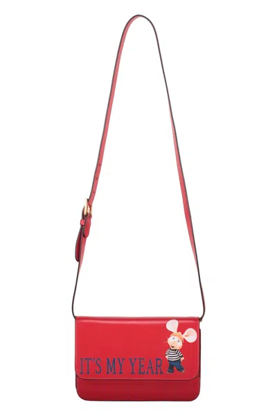 Alberta Ferretti Leather Crossbody Bag In Red