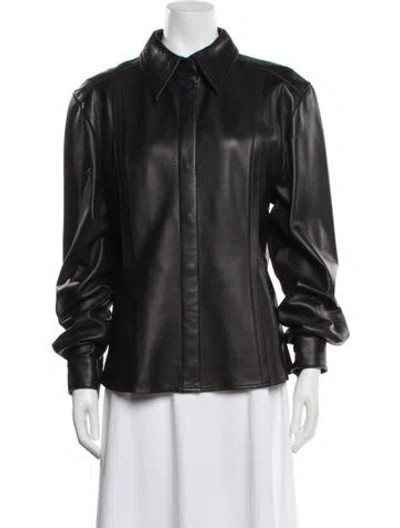 Pre-owned Alberta Ferretti Leather Jacket In Black