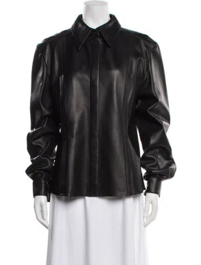 Pre-owned Alberta Ferretti Leather Jacket In Brown