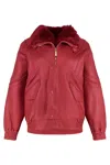 Alberta Ferretti Leather Jacket In Burgundy