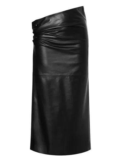Alberta Ferretti Leather Midi Skirt