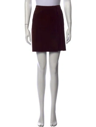 Pre-owned Alberta Ferretti Leather Mini Skirt In Brown