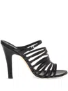 Alberta Ferretti Leather Mules In ブラック