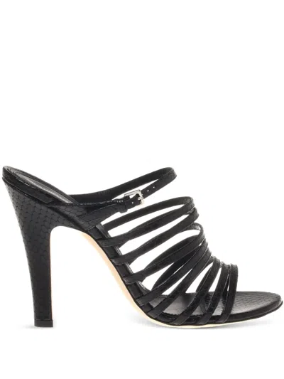 Alberta Ferretti Leather Mules In ブラック