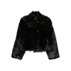 Alberta Ferretti Cropped Button-fastening Jacket In Black