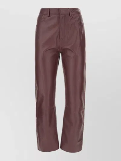 Alberta Ferretti Leather Pants Belt Loops Back Pockets