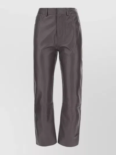 Alberta Ferretti Leather Pants Tailored Cut Belt Loops