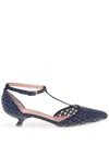 Alberta Ferretti Leather Pumps In Blue