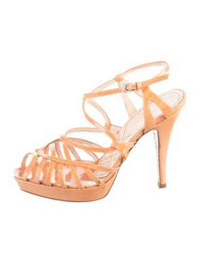 Pre-owned Alberta Ferretti Leather Pumps In Orange