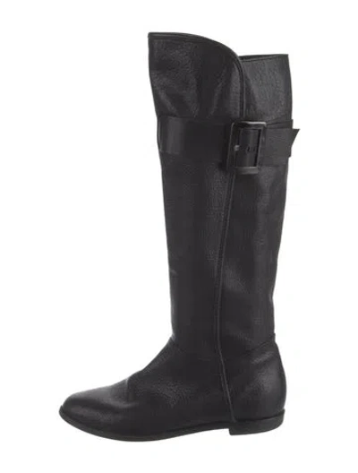 Pre-owned Alberta Ferretti Leather Riding Boots In Black