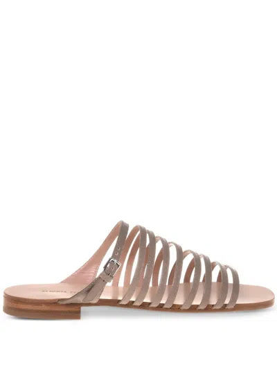 Alberta Ferretti Leather Sandals In Neutrals