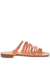 Alberta Ferretti Leather Sandals In Orange