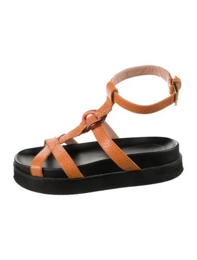 Pre-owned Alberta Ferretti Leather Sandals In Orange
