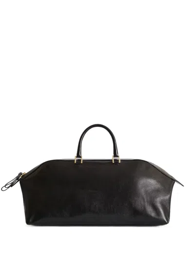 Alberta Ferretti Leather Shoulder Bag In Black