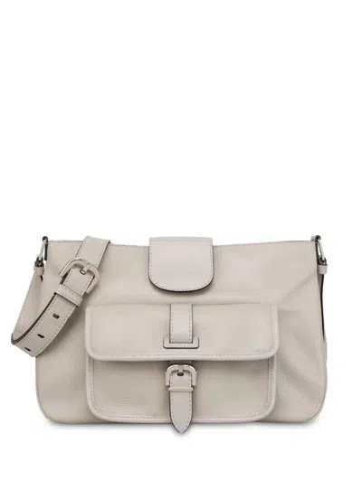 Alberta Ferretti Leather Shoulder Bag In White
