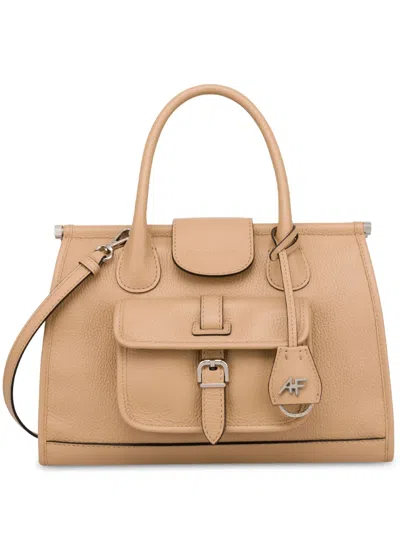 Alberta Ferretti Leather Shoulder Bag In Brown