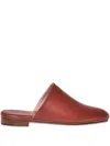 Alberta Ferretti Leather Slip-on Mules In Red