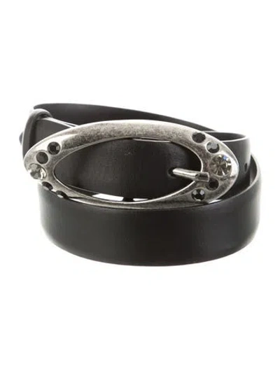 Pre-owned Alberta Ferretti Leather Waist Belt In Black