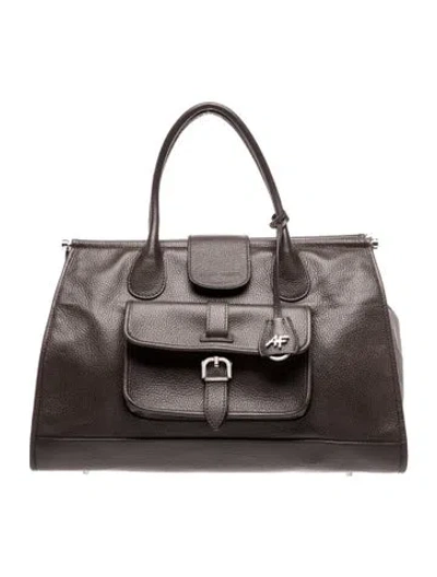 Pre-owned Alberta Ferretti Leather Weekender Bag In Grey