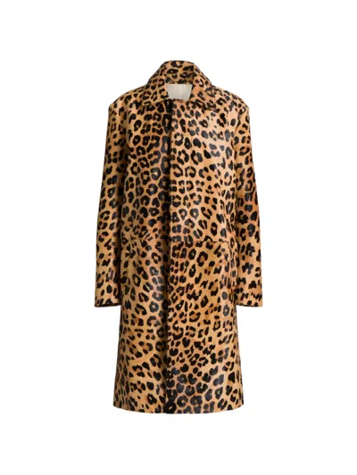 Alberta Ferretti Leopard Print Coat In Multi