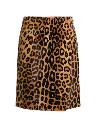 Alberta Ferretti Leopard-print Belted Skirt In Multi