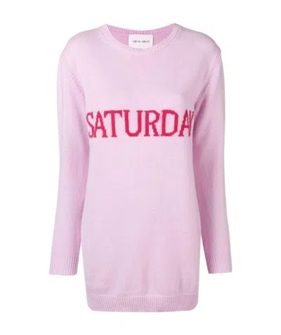 Alberta Ferretti Letter Pattern Dress In Pink