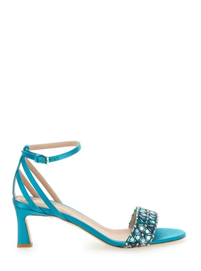 ALBERTA FERRETTI LIGHT BLUE OPEN TOE HEELS
